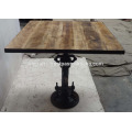 Industrial Jack Crank Bar Table Square Mango Top Madeira Ferro moldado